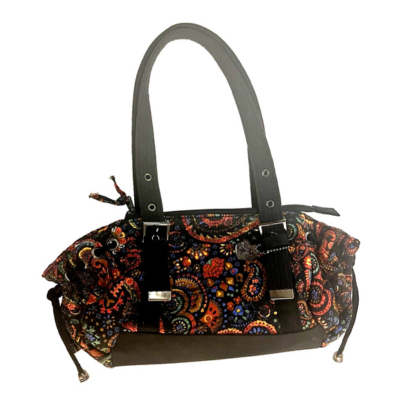 Beautiful Donna Sharp Quilted Floral Purse 100% Cotton w/ Canvas Adj Straps - Picture 1 of 9